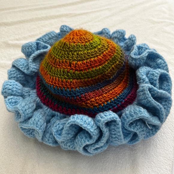 Handcrafted Crochet Ruffle Hat - Picture 1 of 3
